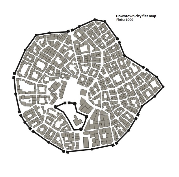 Flat map Downtown area