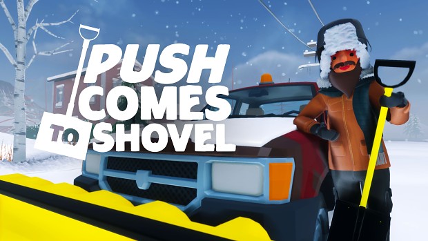 push comes to shovel logo backgr 1