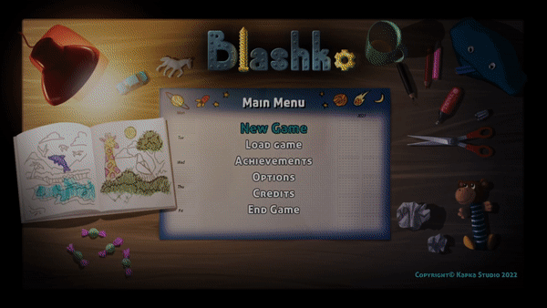 Blashko - New Game menu