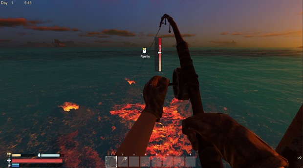 Fishing by the lava biome