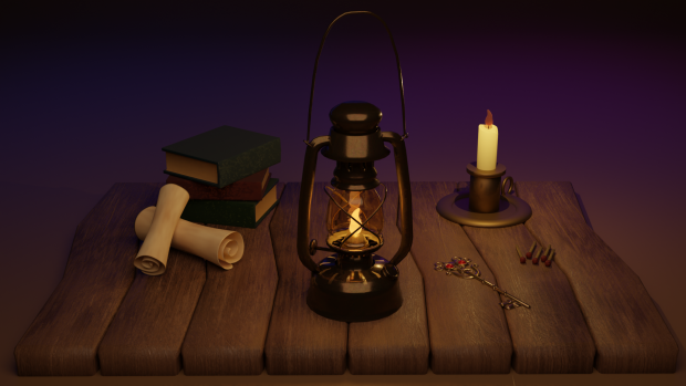 Kerosene Lamp Scene