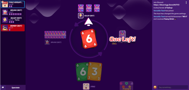 Uno online inspired multiplayer card game foon-o normal match