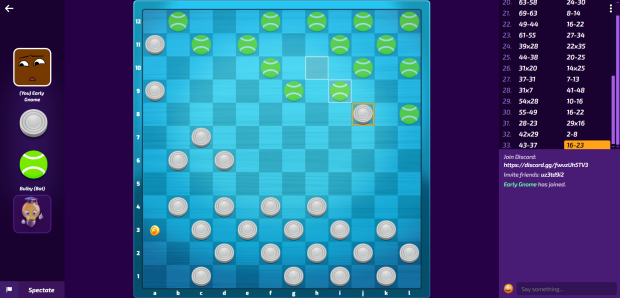 Canadian variant draughts match