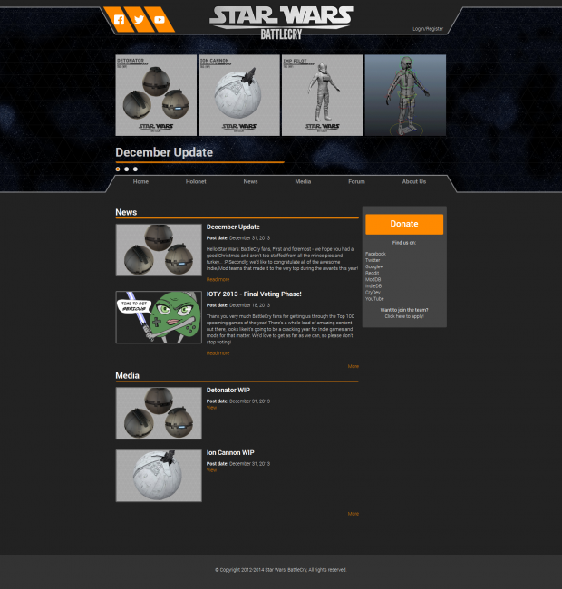 New homepage (new website progress Feb 2014)