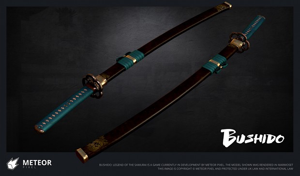 3D Render of the Sword and Saya (Scabbard)