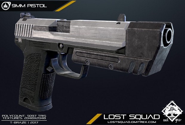 [RENDER] Lost Squad 9mm Pistol weapon model