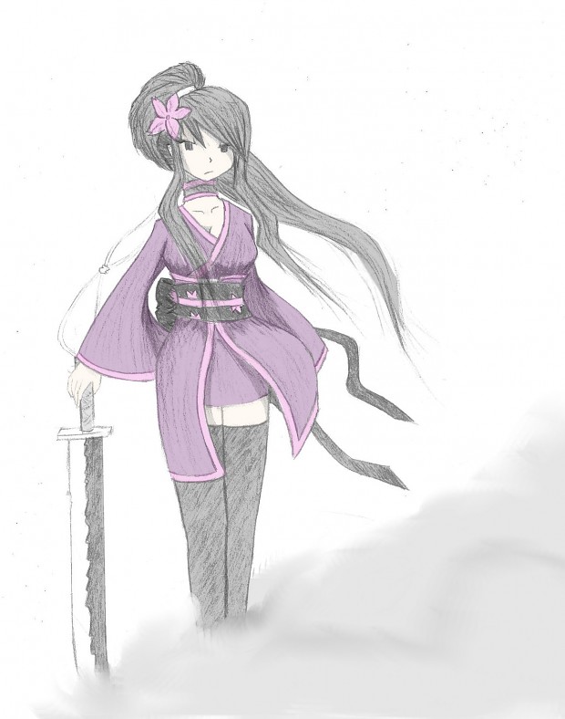 Samurai Girl drawing