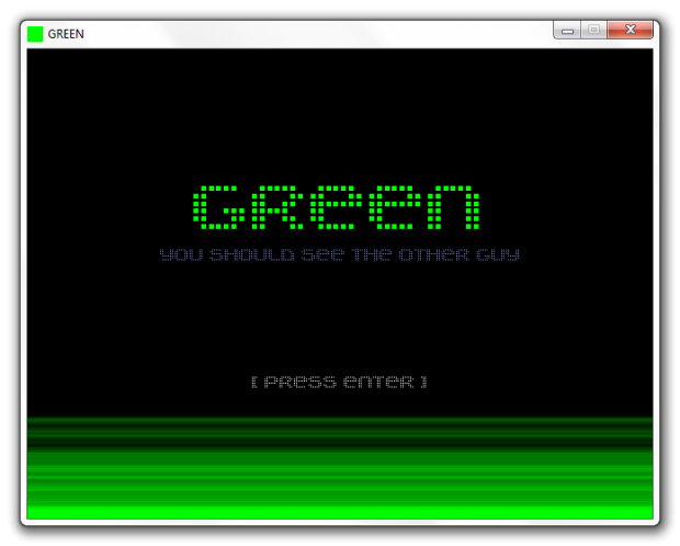 GREEN Title Screen
