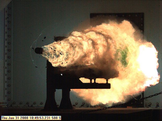 railgun projectile test fire 