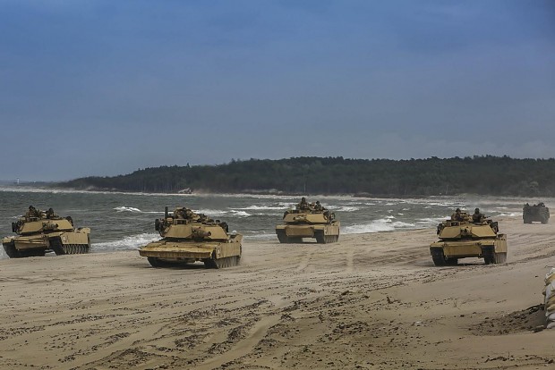 Abrams on sand