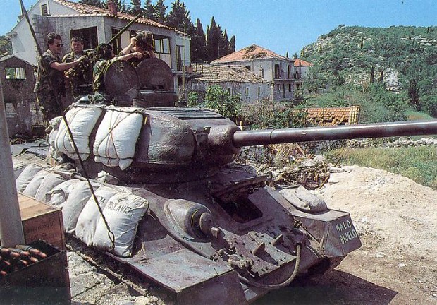 Croatian T-34 around Dubrovnik 1992