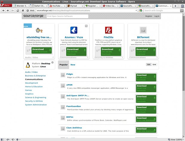 SourceForge website screenshot
