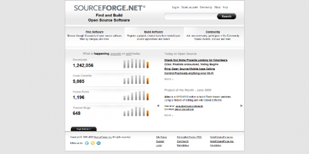 SourceForge website screenshot