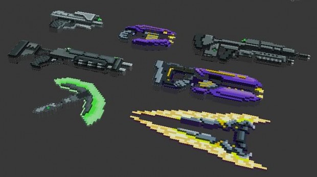 Sci fi Voxel Weapons
