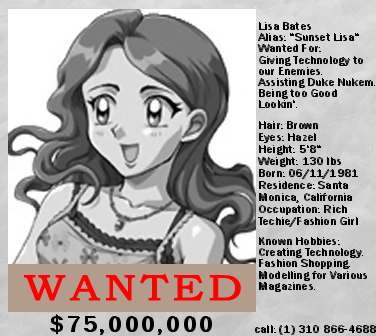 Random NR In-Game Art #1 - Lisa Wanted Poster