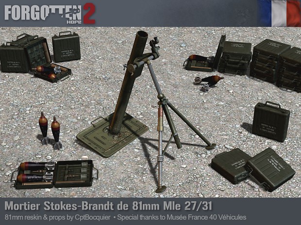 Stokes-Brandt 81mm Mle 27/31 Mortar & props