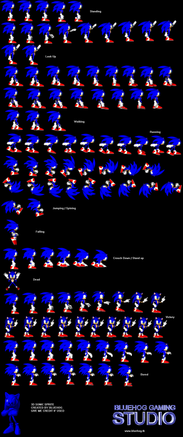 free sonic sprites sonic