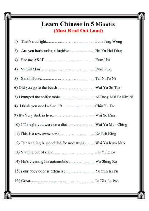 Learn Chinese real quick!