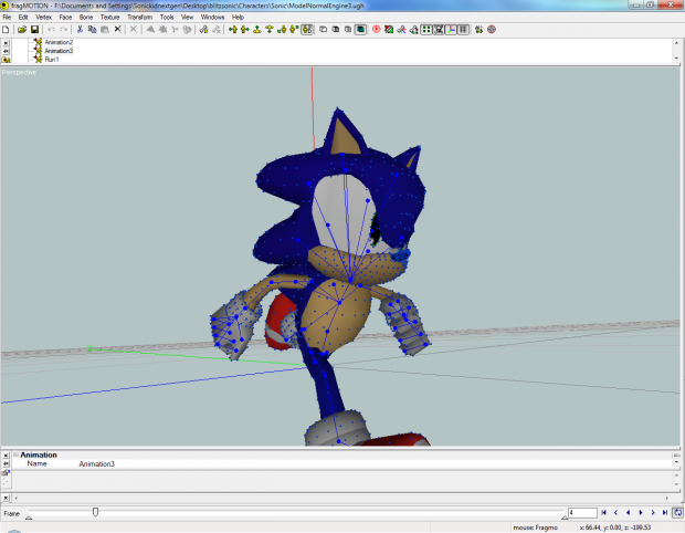 Custom Sonic Model 2 - Running animation