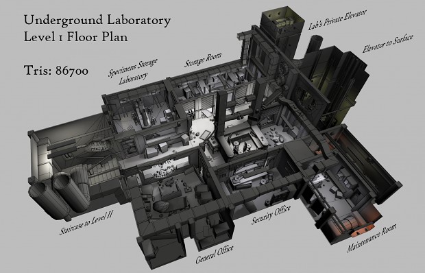 Underground Lab Level 1 Floor Plan Overview