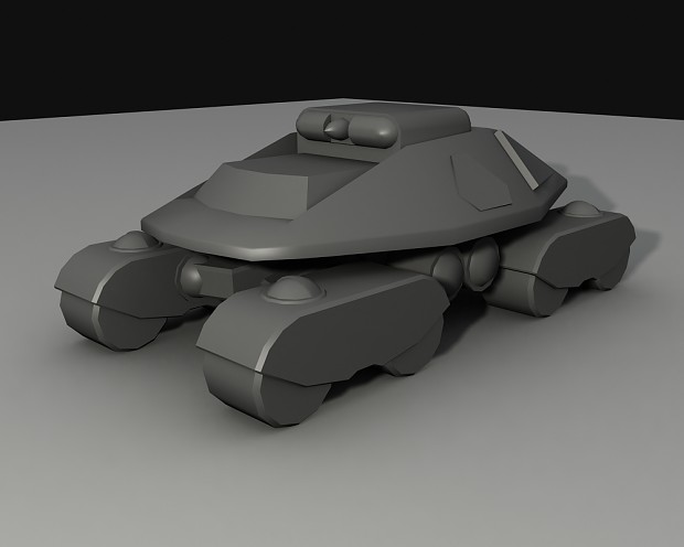 TS concept Stealth Tank - Clay Render