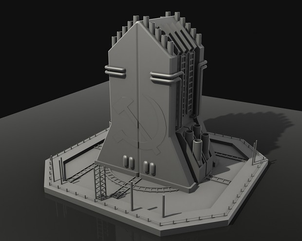 Nuclear Missile Silo - Clay Render
