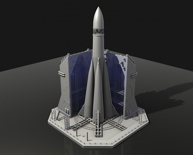 Nuclear Missile Ready - Clay Render