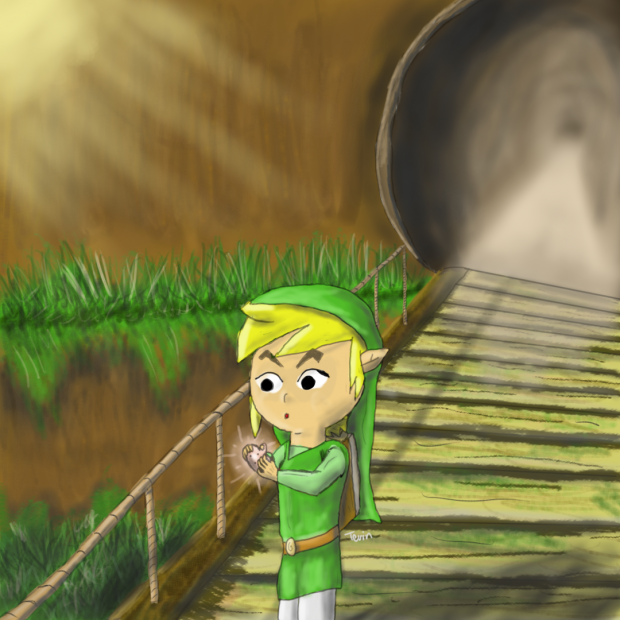 Toon Link Discovering the Ocarina