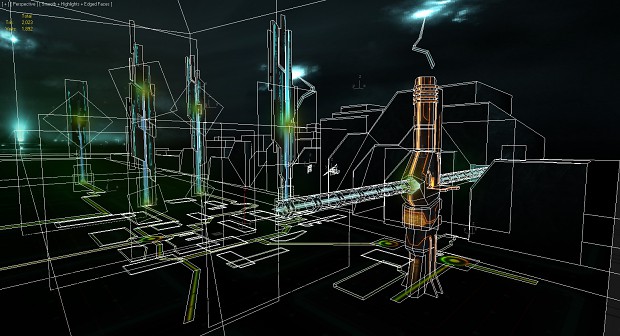 Tron scene wireframe