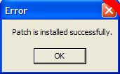 Error: Patch sucessfully installed.
