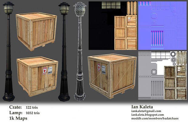 Crate and Street Lamp