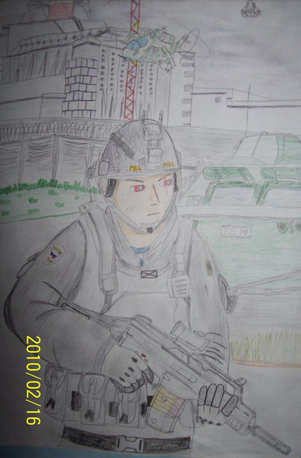 Soldier near Chernobyl