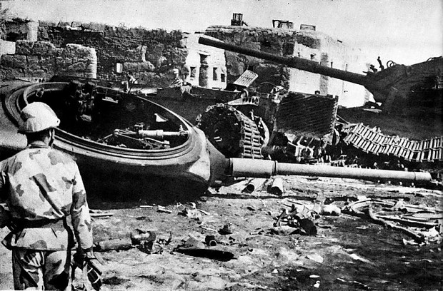 Destroyed IDF tank at Ismaliya