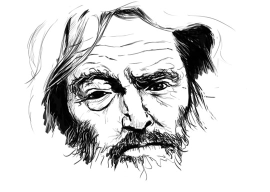 old man drawing