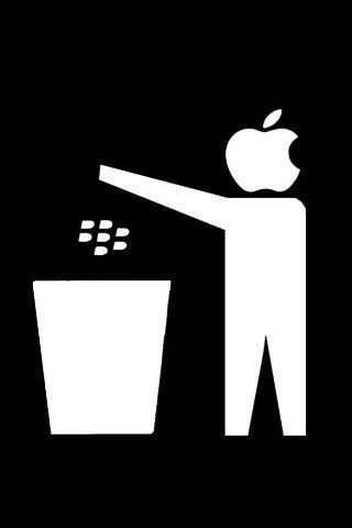 Apple throwing the Blackberry into garbage !!