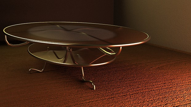 Glass table.