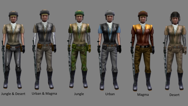 Rebel Female Infantry Uniform Variants (No Snow)