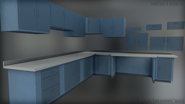 Counters and Cabinets - Blue