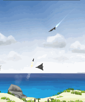 Missile defender: Upgrade screen and jet crashes