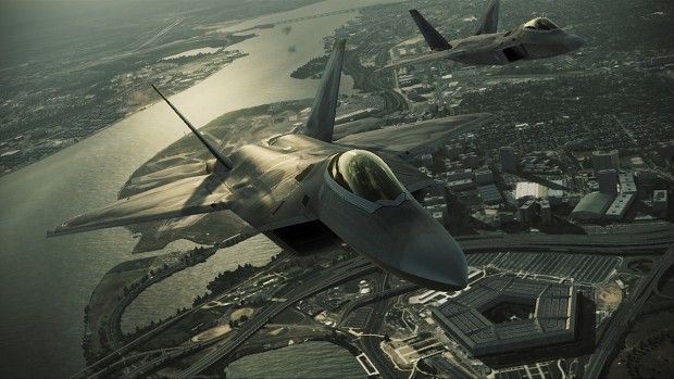 F-22 Raptors over the Pentagon