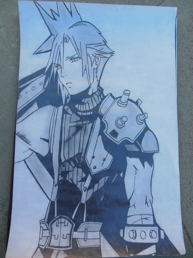Drawing of Cloud Strife
