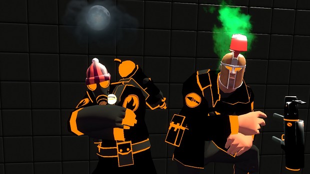 Tron Fortress: Red Pyro and Red Soldier