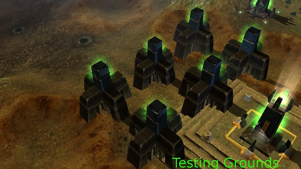 Cross walls for necrons with obelisk turrets