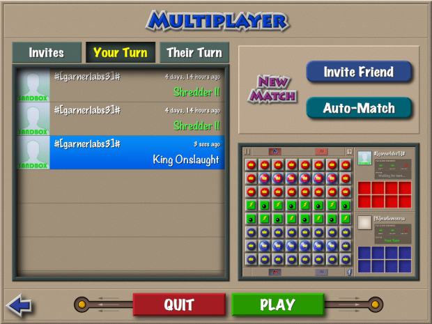 Multiplayer Play With Friends Screen