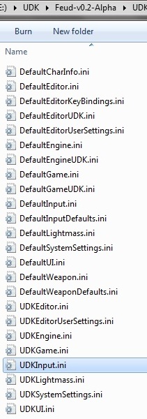 List of ini files