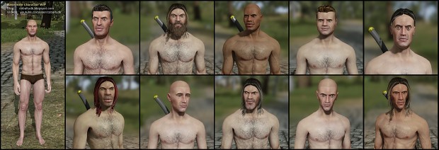 Customizable male character for videogame