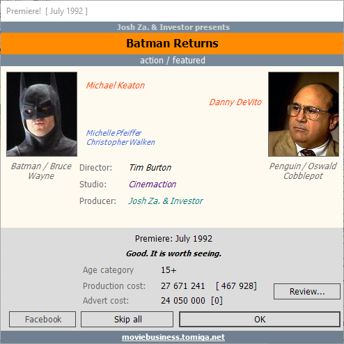 Movie Business 2   Cult Movie Batman Returns