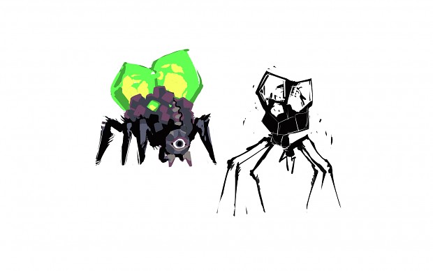 Early Designs of Player Character and Enemies
