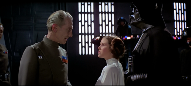 Grand Moff Tarkin and Princess Leia