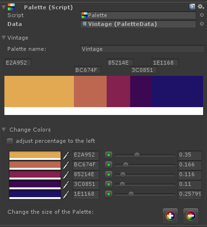 Color Palette UI with Vintage Palette